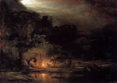 - 1647 Descanso en la Huida a Egipto (Rembrandt van Rijn) (1647)